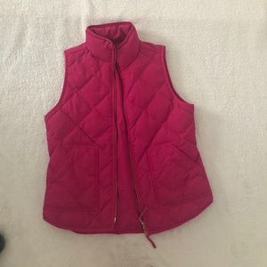 Pink J Crew Quilted Vest